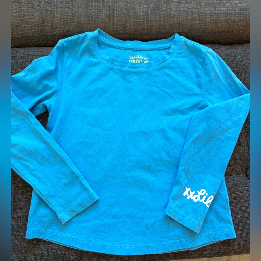 Lilly Pulitzer Girls' Long-Sleeve Sky Blue Tee